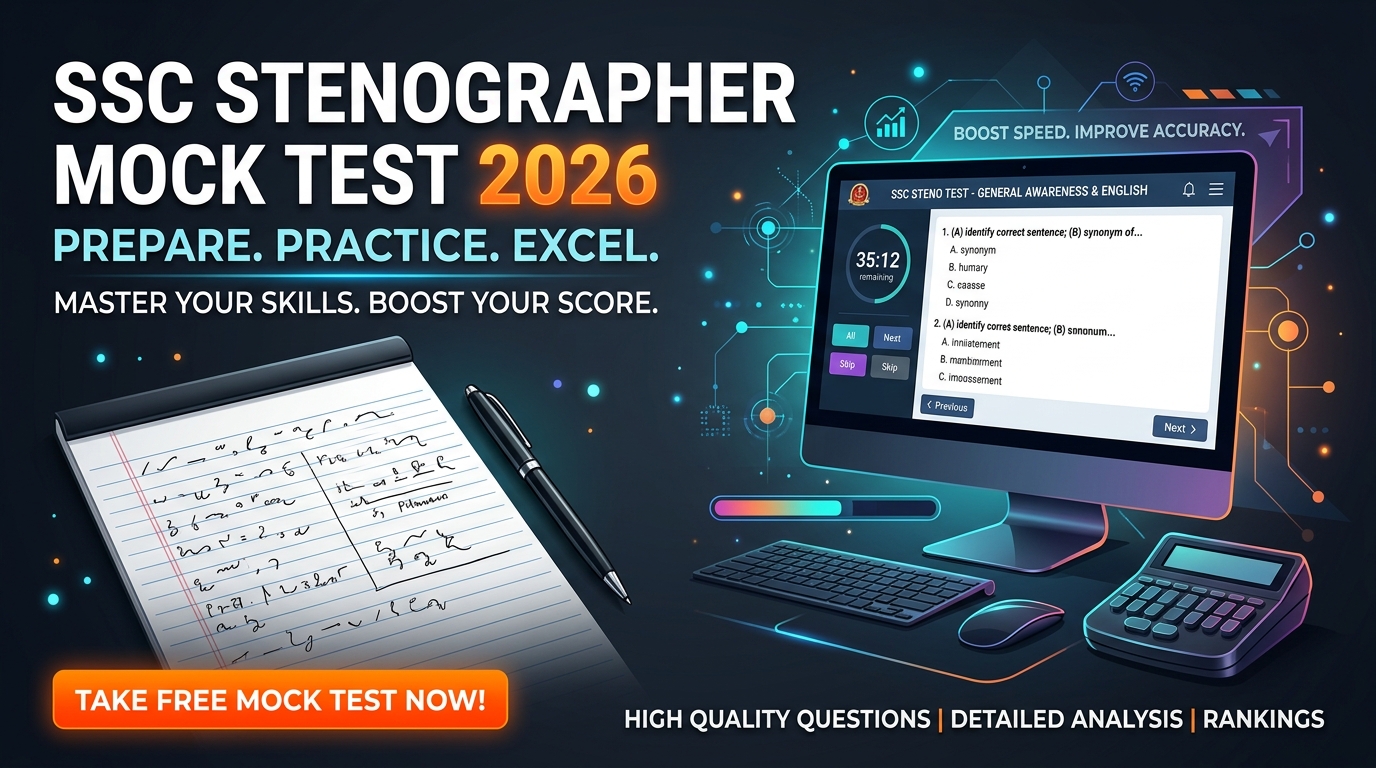 SSC Stenographer Mock Test 2026 Banner