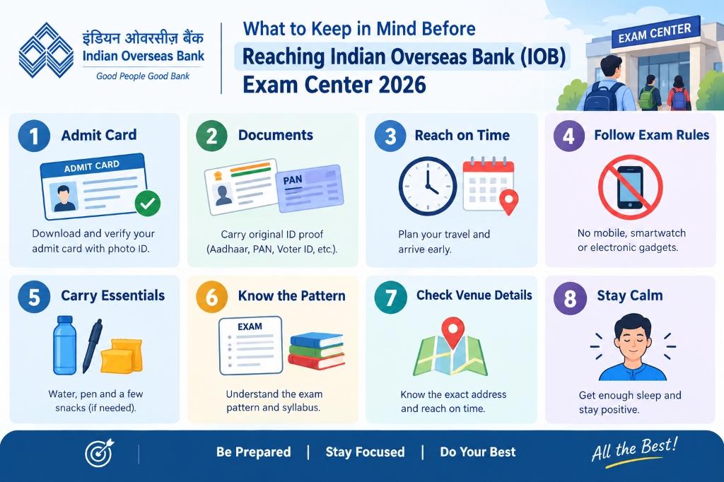 What to Keep in Mind Before Reaching Indian Overseas Bank IOB Exam Center 2026
